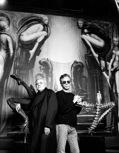 HR Giger and Peter Gatien in the Giger Room Limelight NYC